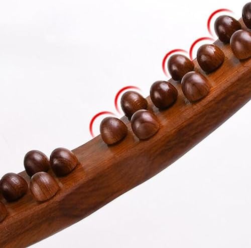 Wooden Massage Stick Guasha Scraping Stick Handheld 26 Beads Point Gua Sha Stick Body Massage for Waist/Back/Shoulder/Thigh/Leg