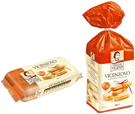 Vicenzi: " Vicenzovo " Savoiardi Ladyfingers 200gr - pack of 4 - total 28.21 oz [ Italian Import ]