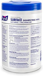 PURELL Professional Surface Disinfecting Wipes, Citrus Scent, 110 Count Canister, 7"x 8" Wipes (Pack of 6) - 9342-06