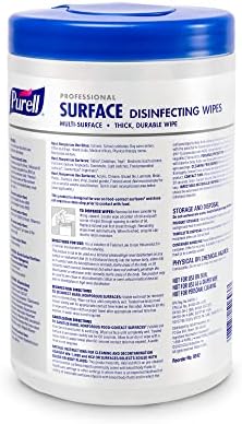 PURELL Professional Surface Disinfecting Wipes, Citrus Scent, 110 Count Canister, 7"x 8" Wipes (Pack of 6) - 9342-06