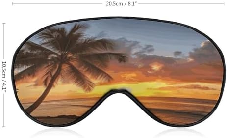 Sunset Hawaiian Palm Tree Sleep Mask for Women Men Soft Breathable Eye Masks Light Blocking Sleeping Mask for Side Sleeper Eye Cover Night Blindfold Sleep Shade Cover for Sleeping Travel Nap