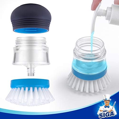 MR.SIGA Soap Dispensing Palm Brush Refill, Pack of 4