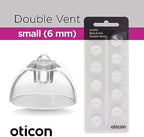 Oticon MiniFit Bass Double Vent 6mm = 0.24 inches - Small 10 Domes, Genuine OEM Denmark Replacements, Oticon Hearing Aid Domes Compatible with Oticon Bernafon Sonic Hearing Aids -1 Pack/10 Domes Total