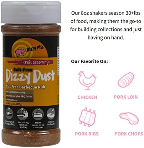 Dizzy Pig Salt Free Dizzy Dust All Purpose Seasoning and BBQ Rub - 6.7oz