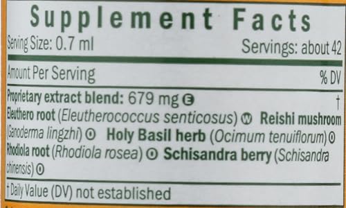Herb Pharm Stress Manager: Adaptogenic Stress Support Tincture, Rhodiola Rosea, Holy Basil Extract, Reishi Mushroom Extract, Adrenal Function Support, Optimal Energy, Vegan, Non-GMO, 1 Oz*