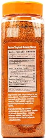 Badia Sazon Tropical with Coriander & Annatto, 28 oz – Authentic Latin & Caribbean Flavors, No MSG, Gluten Free