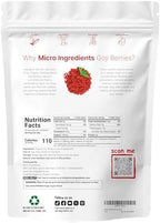 Micro Ingredients Organic Goji Berries 2lbs (32oz) | Large Whole Sun-Dried Berries | Raw Superfood Wolfberries | Natural Flavor for Trail Mix, Juice, & Tea | Sulfate Free, Vegan Friendly, Non-GMO