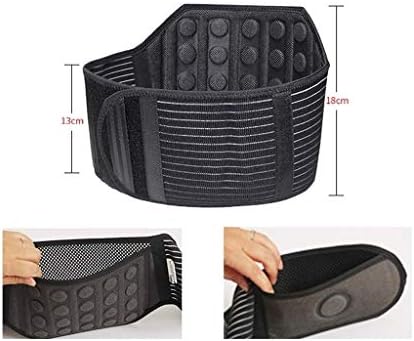 Magnetic Heat Lower Back Brace - Self Heating Lumbar Support Belt Tourmaline & Magnets Fabric - Women and Men Waist Pain Relief (Size : L)