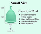 SHORDY Reusable Menstrual Cup (Small) Set of 2 with Mini Box, 100% Soft Silicone, Coupe Menstruelle, Safe Period Cup, Light Flow Kit, Feminine Hygiene, Tampons, Pads & Disc Alternative