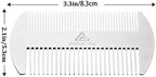AhfuLife Stainless Steel Metal Hair&Beard Comb - Anti-Static Dual Action Beard Comb - Credit Card Size Combs Perfect for Wallet and Pocket - Presented in Gift Box - 2 Pcs