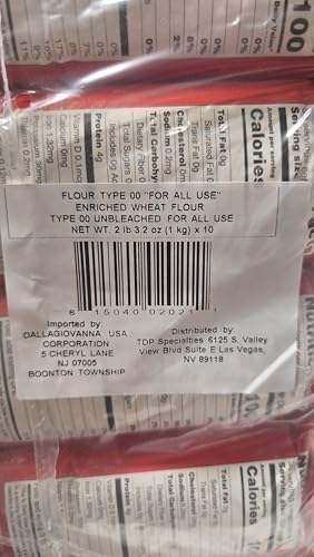 Molino Dallagiovanna All Use Italian 00 Flour — Tipo 00 Universale, 10kg (22 lbs) | No Glyphosate, Non-GMO, No Potassium Bromate, Non bleached, non enriched | Cold Water Washed Italian Baking Flour