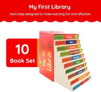 My First Library – Box Set of 10 Board Books for Babies & Toddlers (Ages 1–3) | Early Learning ABC, Numbers, Colors, Shapes, Animals & More | Illustrated Educational Gift Set for Kids & Preschoolers