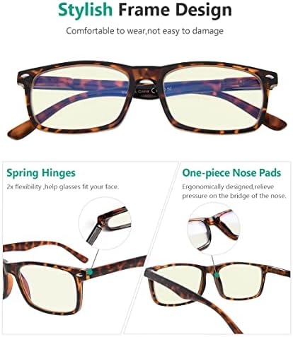 Eyekepper 2 Pack Computer Reading Glasses Blue Light Blocking Readers for Men Women, Tortoiseshell