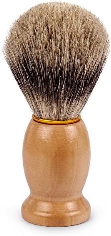 QSHAVE 100% Best Original Pure Badger Hair Shaving Brush Handmade. Real Wood Base. Perfect for Wet Shave, Safety Razor, Double Edge Razor