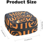 Sanitary Napkin Storage Bag for Women Cute, Feminine Menstruation Pad Holder for Period, Portable Zipper Menstrual Pad Bags Halloween Letters
