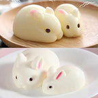 3D Easter Bunny Chocolate Mold, Easter Rabbit Baking Mold, Silicone Rabbit Mold for Baking Rabbit Shape French Dessert Fondant Mousse Cake Pudding Jelly 6 Cavity