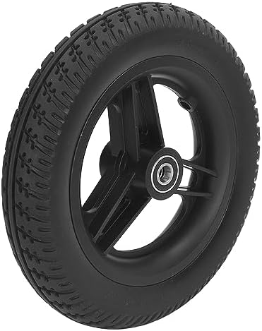 Bordstract 10in Wheelchair Wheel, Skidproof Low Noise Wheelchair Front Wheel Replacement Tire for Rollator Walker Trolley 6001 Bearing ID12mm