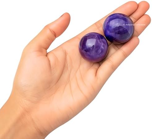 Amazing Gemstone Amethyst Crystal Ball - 1" Inches Crystal Sphere Meditation Balls for Witchcraft and Decorative Balls - Crystals and Healing Stones Beginners Gift (Pack of 1)