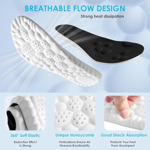 4D Cloud Steppers Insoles for Men and Women - Shock Absorption Inserts, Soft Anti-Fatigue, Relieve Foot Pain, Memory Foam Insoles for Shoes, Boots & Sneakers Placed Recently by Me