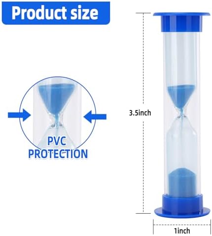 I-MART Plastic Sand Timer Sandglass Hourglass Sand Clock Timer 30 sec, 1 min, 2 mins, 3 mins, 5 mins, 10 mins (Pack of 6)
