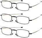 REAVEE 3 Pack Folding Reading Glasses for Men Women, Blue Light Blocking Computer Readers Spring Hinge with Small Case
