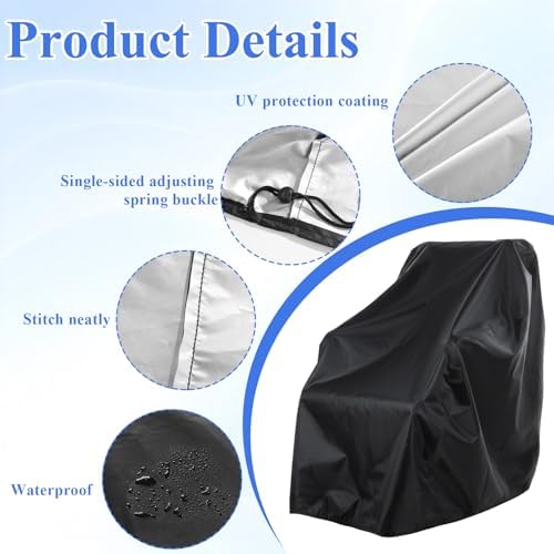Wheelchair Cover, 210D Oxford Waterproof Electric Wheelchairs Covers, Heavy Duty Wheelchair Cover with Storage Bag, 39.4x29.5x39.4 Inch, Prevent Rain Wind Dust Dirt Snow Sun UV, Indoor Outdoor Use