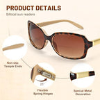 JiSoo Bifocal Reading Sunglasses for Women, Trendy Reader Sunglasses Women Retro Sunglass Readers