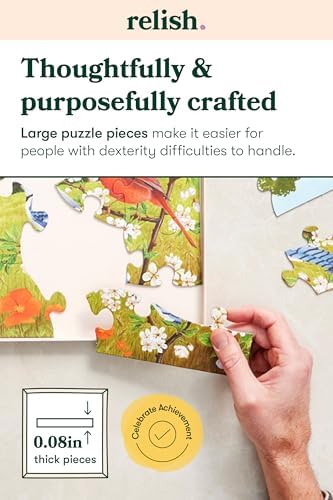 Relish Dementia Puzzles for Adults, 13 Piece Lily Pond Jigsaw Puzzle, Alzheimerís Products and Activities