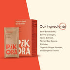 Pikora Bone Broth Discovery 3 Pack | Cocoa, Chicken & Beef | 10-11g Protein, 45-50 Calories per Serving | Collagen-Rich, Keto & Paleo Friendly | 12 Sachets Total