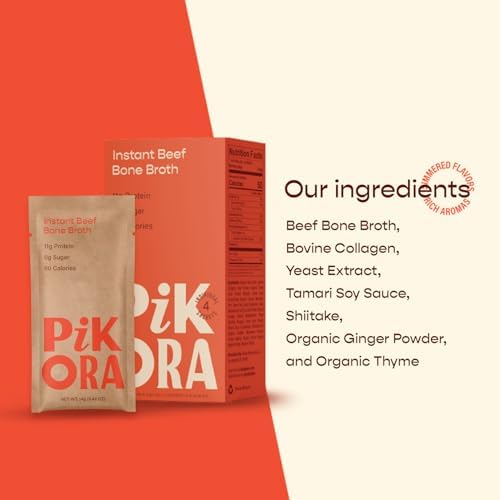 Pikora Bone Broth Discovery 3 Pack | Cocoa, Chicken & Beef | 10-11g Protein, 45-50 Calories per Serving | Collagen-Rich, Keto & Paleo Friendly | 12 Sachets Total