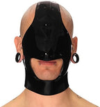 Latex Hood Rubber Mask Open Half Face Blinder with Buckle Cosplay Catsuits Latex Mask