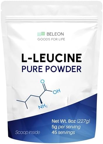 Pure L-Leucine Powder 8 oz - Unflavored Essential Amino Acid for Protein Synthesis, Recovery & Lean Mass Support, Vegan, Keto, Non-GMO