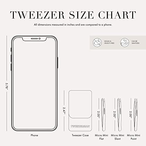 Tweezerman Hollygraphic Micro Mini Slant & Point Tweezer Set - Eyebrow Tweezers for Women and Men