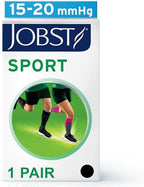 JOBST Sport Knee High 15-20 mmHg Compression Socks, Black/Cool Black, Medium