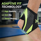 Ankle Brace, 2-Pack Adjustable Lace-Up Support with Breathable Compression Sleeve & Arch Support Stirrup Straps for Basketball, Sports Stability, Men Women Sprain Recovery (Green)