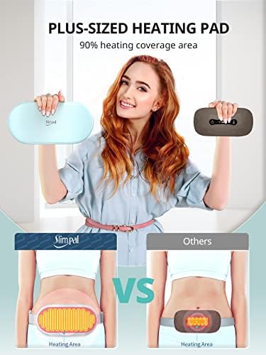 Slimpal Heating Pad for Period Cramps, Plus-Sized Portable Electric Heating Pad, Menstrual Cordless Heat Belt Back, Belly, Waist Pain Relief, Christmas Stocking Gift for Her Girl Women, Light Blue