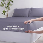 Grounding Sheets Full XL Size, Grounding Bed Sheet with Pure Silver Fiber, Earth Connected Deep Pocket Earth Sheets for Better Sleep and Stress Relief (54"x80"x14")