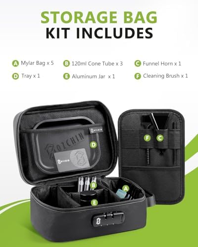 OZCHIN Large Smell Proof Bag with Combination Lock Odor Proof Lock Box Travel Storage Case Activated Charcoal Bag Great Christmas Gift (Black 1)