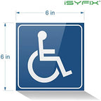iSYFIX Handicap Signs Stickers Decal Symbol - 4 pack, 6x6 inch - ADA Compliant - Disable Wheelchair Sign, Disability Sticker, Premium Self-Adhesive Vinyl, Laminated, Indoor & Outdoor