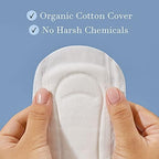 Rael Incontinence Liners for Women, Organic Cotton Cover, Postpartum Essential, Moderate Absorbency, Bladder Control, 4-Layer Core with Leak Guard Technology (Long, 72 Count)