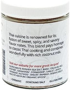 Organic Thai Seasoning Spice Blend, with Salt, Authentic Thai Spice and seasonings for Cooking Flavorful Food - Pad Thai, Chicken Satay, Noodle, Curries, and Meat / All-Natural, Kosher, Vegan, Gluten Free, Keto -No MSG- 4oz Glass Jar