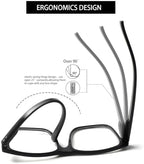 Kerecsen 5 Pack Oversized Reading Glasses Blue Light Blocking Square Large Frame Readers for Men and Women