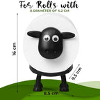 VELENTI Sheep Toilet Roll Holder - Funny Toilet Paper Holders Free Standing Cute Bathroom Decor - Premium 3D Printed Black Sheep Loo Rolls Holder - Hilarious Tissue Paper Roll Storage - Set of 3