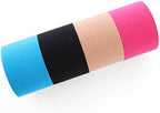 Kinesiology Tape 4 Rolls Multipack, Uncut 5cm x 5m Sports Tape, Strong Adhesive for Muscle Support, Joint Stability & Enhanced Performance (Skin, Blue, Pink, Black)