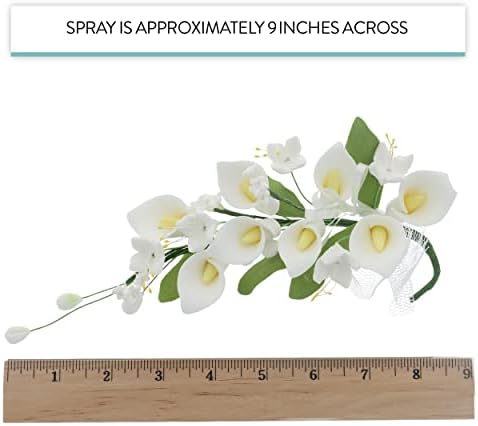 Global Sugar Art Calla Lily Cascade Sugar Cake Flowers Cake Topper Spray, White, 1Count by Chef Alan Tetreault