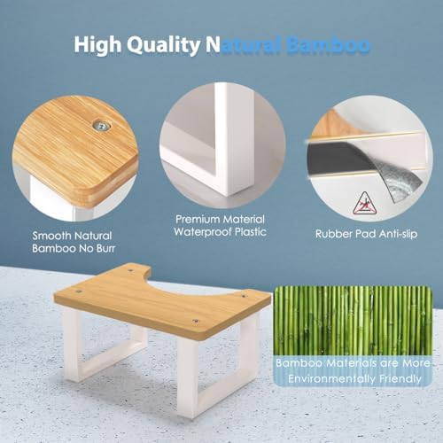 Ergonomic Bathroom Toilet Stool for Healthier Bowel Movements - Easy-to-Use Poop Stool Improves Digestion and Reduces Constipation Comfort Suitable for Adults & Kids Compatible for squatty Potty