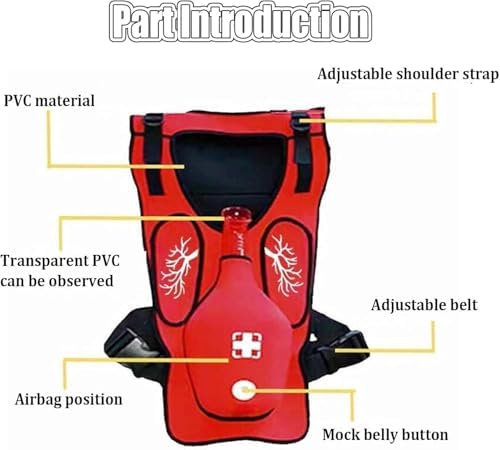 Anti Choking Trainer Vest, Airway Obstruction Simulation Training Wearing Vest with Back Shot, Adjustable Shoulder Straps and Waist Belt(Child)