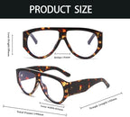 YAMEIZE Blue Light Blocking Glasses for Men Women Oversized Pilot 70s Retro Thick Frame Blue Light Blocking Computer Glasses