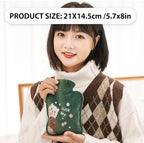 500ML Hot Water Bottle, Mini Hot Water Bag for Hot Compress, Cute Soft Fluffy Hot Bag for Pain Relief, Menstrual Cramps, Neck Shoulder, Hot Water Hand Warmer for Kids & Adults (4 Patterned Set)