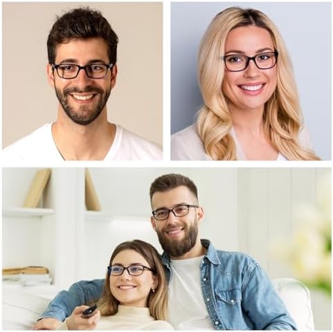 MMOWW Oversized Square Reading Glasses Fashion Cute Blue Light Blocking Computer Readers for Women 3 Pack
